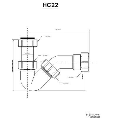 McAlpine bidészifon cső nélkül 32 mm HC22