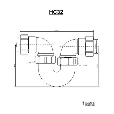 McAlpine hurok szifon HC32