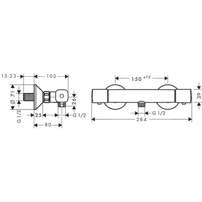 Hansgrohe Ecostat Universal termosztátos zuhany csaptelep króm 13122000