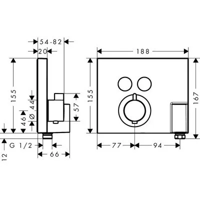 Hansgrohe ShowerSelect süllyesztett termosztátos csaptelep HG-15765000