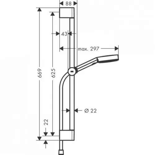 Hansgrohe Pulsify S Eco zuhanyszett 65 cm rúddal fehér HG-24161700