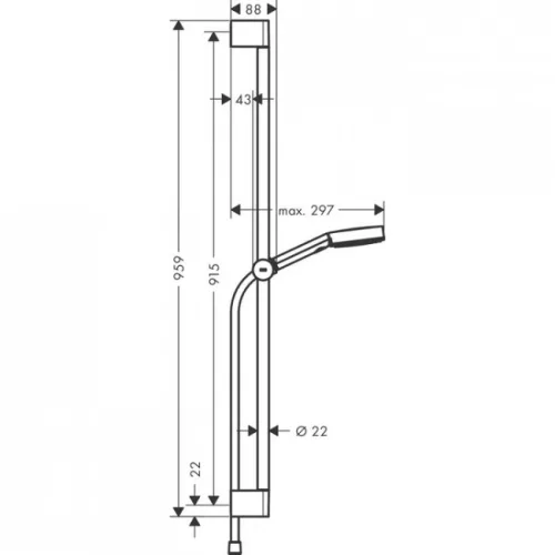 Hansgrohe Pulsify S Eco zuhanyszett 90 cm rúddal fehér HG-24171700