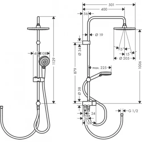 Hansgrohe Vernis Shape 230 1 jet Reno zuhanyszett csúszka