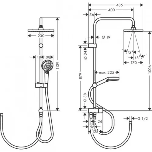 Hansgrohe Vernis Shape 230 1 jet Reno zuhanyszett Eco HG-26289000