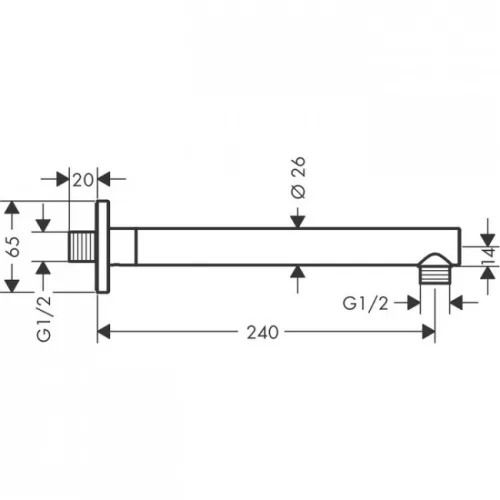 Hansgrohe Vernis Shape zuhanykar 24 cm fekete HG-26405670