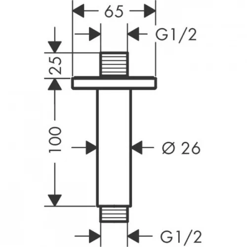 Hansgrohe Vernis Shape mennyezeti csatlakozó 10 cm fekete HG-26406670