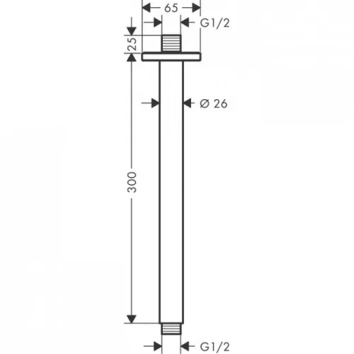 Hansgrohe Vernis Shape mennyezeti csatlakozó 30 cm HG-26407000 rajza