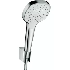 Hansgrohe Croma Select E 1jet zuhanyszett zuhanyrúddal 125 cm fehér króm 26424400 rajza
