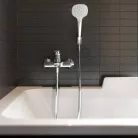 Hansgrohe Croma Select E 1jet zuhanyszett zuhanyrúddal 125 cm fehér króm 26424400