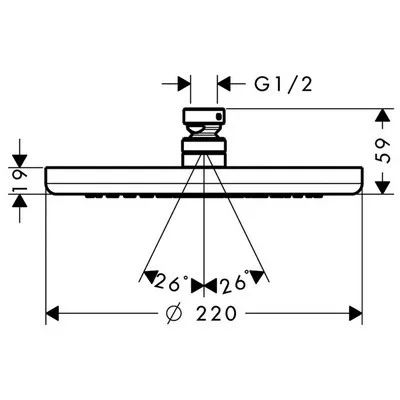 Hansgrohe Croma 1jet 220 mm fejzuhany 26464000