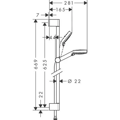 Hansgrohe Crometta Vario Eco zuhanyszett 65 cm rúd króm fehér 26534400