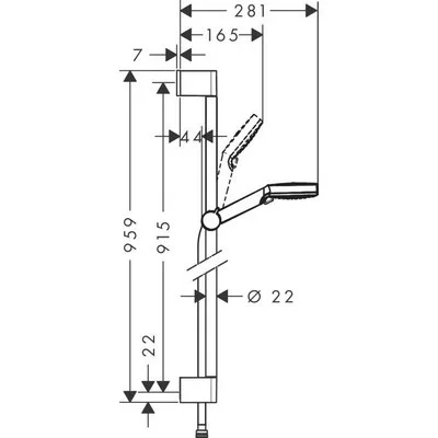 Hansgrohe Crometta Vario zuhanyszett 90 cm rúd króm fehér 26536400