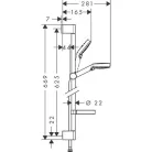 Hansgrohe Crometta Vario szappantartós zuhanyszett 65 cm rúd króm fehér 26553400