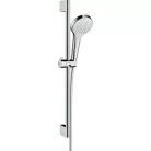 Hansgrohe Croma Select S EcoSmart zuhanyszett zuhanyrúddal 65 cm fehér króm 26563400 rajza