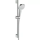 Hansgrohe Croma Select E zuhanyszett zuhanyrúddal 65 cm fehér króm 26582400 rajza