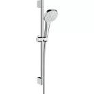 Hansgrohe Croma Select E 1jet zuhanyszett zuhanyrúddal 65 cm fehér króm 26584400 rajza