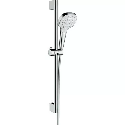Hansgrohe Croma Select E 1jet zuhanyszett zuhanyrúddal 65 cm fehér króm 26584400 rajza
