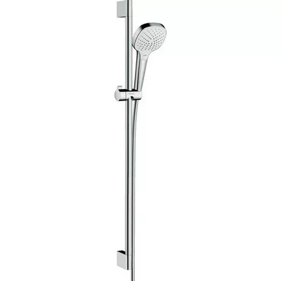 Hansgrohe Croma Select E zuhanyszett zuhanyrúddal 90 cm fehér króm 26592400 rajza