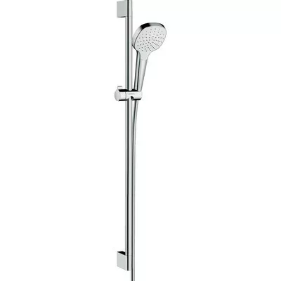Hansgrohe Croma Select E zuhanyszett 1jet zuhanyrúddal 90 cm fehér króm 26594400 rajza