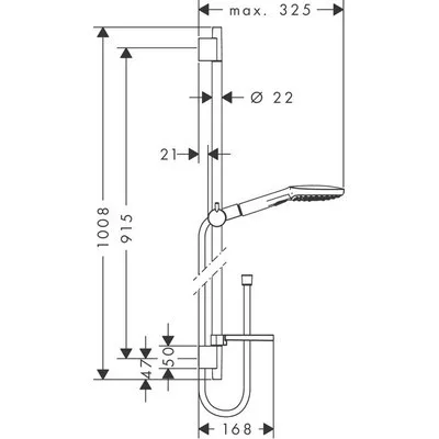 Hansgrohe Raindance Select E zuhanyszett 90 cm zuhanyrúddal HG-26621000