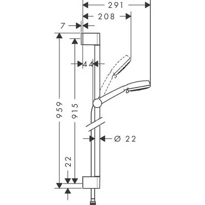 Hansgrohe Crometta 100 Multi zuhanyszett 90 cm rúd króm fehér 26656400
