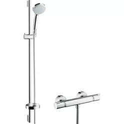 Hansgrohe Croma 100 Ecostat  EcoSmart termosztátos zuhanyrendszer komplett 27033000 rajza