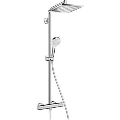 Hansgrohe Crometta E Showerpipe 240 1jet termosztátos zuhanyrendszer króm 27281000 rajza