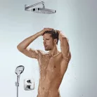 Hansgrohe Croma Select E termosztátos süllyesztett zuhanyrendszer króm fehér 27294000