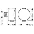 Hansgrohe FixFit S gégecső csatlakozó króm 27453000
