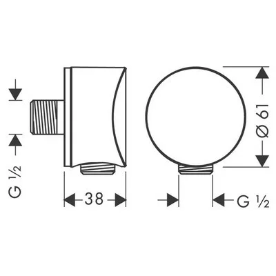 Hansgrohe FixFit S gégecső csatlakozó króm 27453000