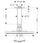 Hansgrohe Raindance S 180 AIR tányér fejzuhany 100 mm mennyezeti csatlakozóval