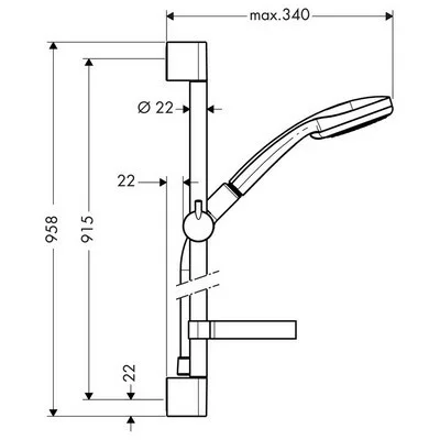 Hansgrohe Croma 100 Vario Eco zuhanyszett fali rúddal 90 cm 27653000