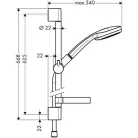 Hansgrohe Croma 100 Mono zuhanyszett fali rúddal 65 cm 27717000