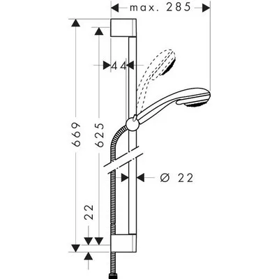 Hansgrohe Crometta 85 Multi zuhanyszett 65 cm rúd króm 27767000