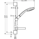 Hansgrohe Croma 100 Vario zuhanyszett fali rúddal 65 cm 27772000