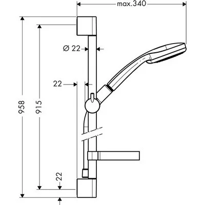 Hansgrohe Croma 100 Multi 3jet zuhanyszett fali rúddal 90 cm 27774000