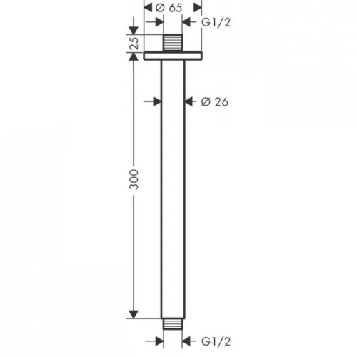 Hansgrohe Vernis Blend mennyezeti csatlakozó 30 cm HG-27805000 rajza