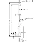 Hansgrohe Raindance Select E zuhanyszett 90 cm zuhanyrúddal HG-27857000