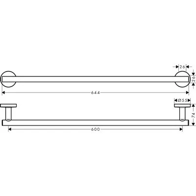 Hansgrohe Logis Universal törölközőtartó 64 cm króm 41716000