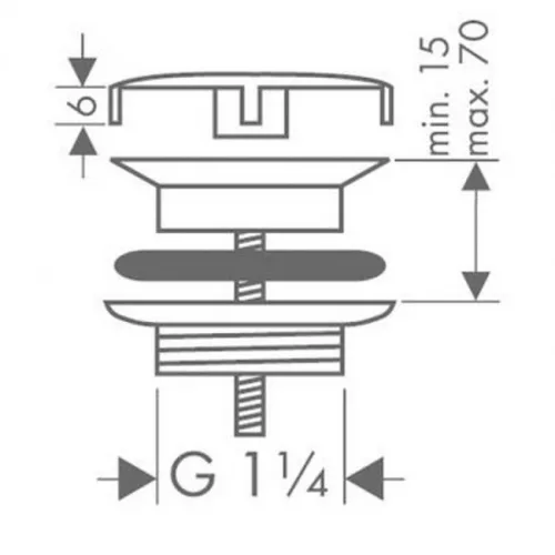 Hansgrohe fix mosdó lefolyószelep fekete G 5/4 HG-50001670