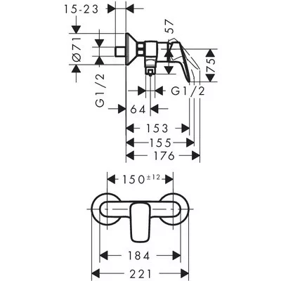 Hansgrohe Logis egykaros zuhanycsaptelep króm 71600000 