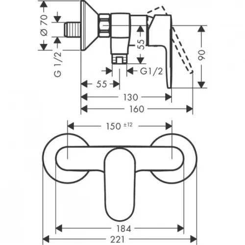 Hansgrohe Vernis Blend egykaros zuhanycsaptelep HG-71640000 képe