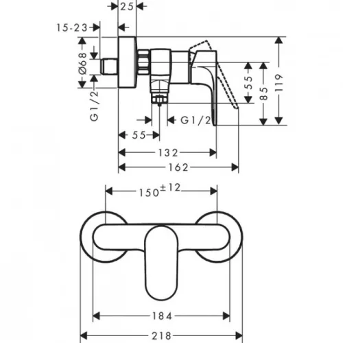 HANSGROHE Rebris S zuhany csaptelep matt fekete HG-72640670
