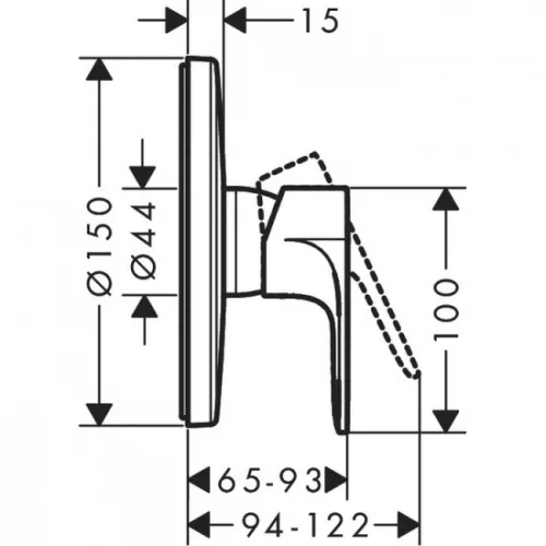 HANSGROHE Rebris E süllyesztett zuhany csaptelep matt fekete HG-72668670