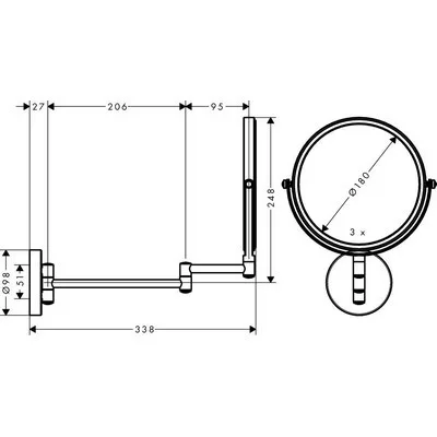 Hansgrohe Logis Universal kozmetikai tükör króm 73561000