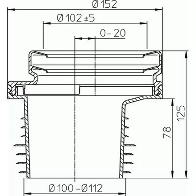 HL 200/1 WC csatlakozó excenteres 110 mm (HL200-1)