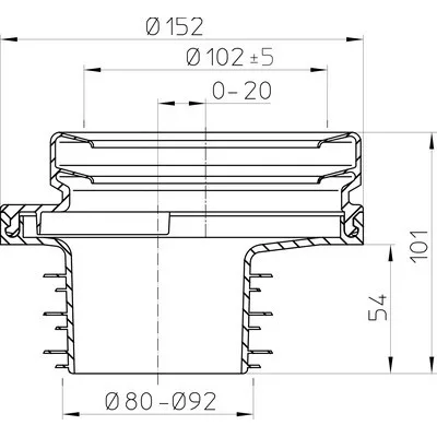 HL 200/90 WC csatlakozó excenteres 90 mm (HL200-90)