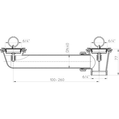 HL 24-6/4 lefolyó csatlakozó 6/4 col 2 db lefolyóval (HL24-6-4)