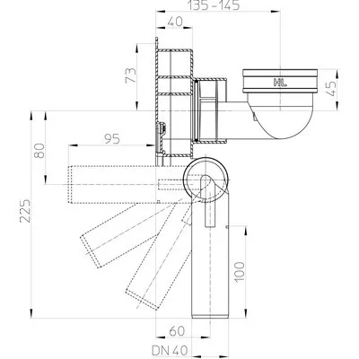 HL 431/40 vizelde szifon 40 mm elfordítható (HL431-40)
