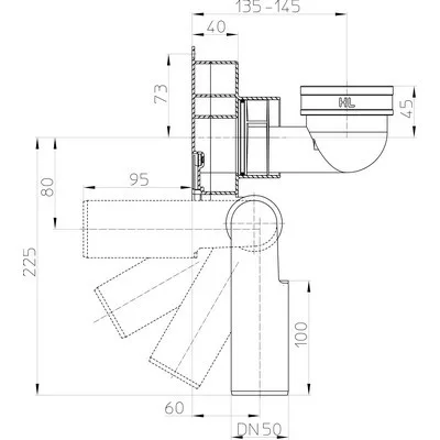 HL 431/50 vizelde szifon 50 mm elfordítható (HL431-50)